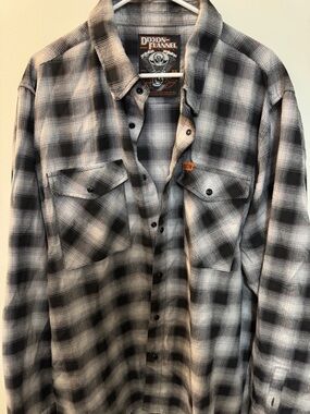 DIXXON Black & White Plaid Flannel Work Shirt